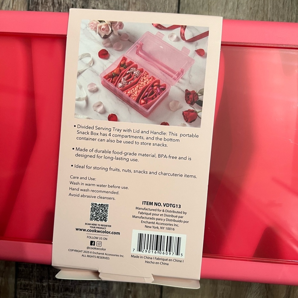 NEW CWC Cook With Color Pink Clear Food Storage Snack Box One Size - Picture 9 of 9